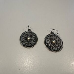 Lucky Brand Silver-Tone Paisley Round Drop Earrings